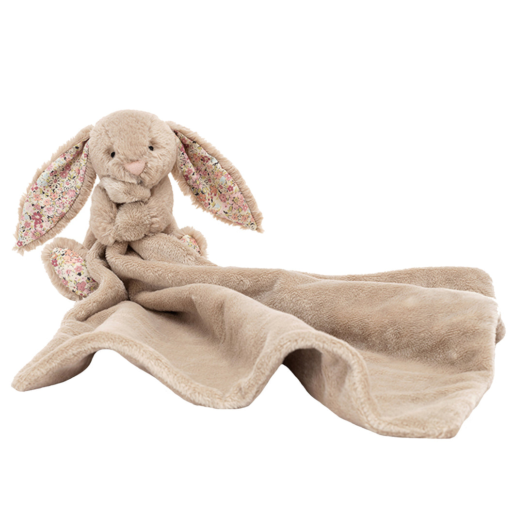 Jellycat Kinder Blossom Bea Beige Bunny Soother Kuscheltier Hase mit Decke 34 cm Größe Einheitsgröße