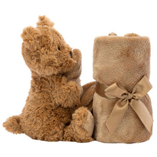 Das Bild in den Galerie-Viewer laden, Jellycat Kinder Bartholomew Bear Soother Kuscheltier Bär mit kleiner Decke 34 cm Größe Einheitsgröße
