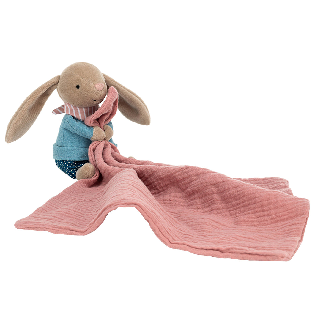 Jellycat Kinder Little Rambler Bunny Soother Kuscheltier Hase mit Decke 30 cm Größe Einheitsgröße