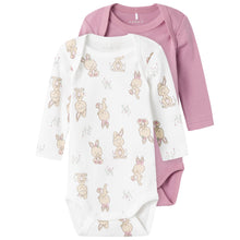 Das Bild in den Galerie-Viewer laden, Name It Kinder NBFBODY 2P LS ORCHID HAZE RABBIT NOOS 2er-Pack Langarmbody aus Bio-Baumwolle mit Baumwolle
