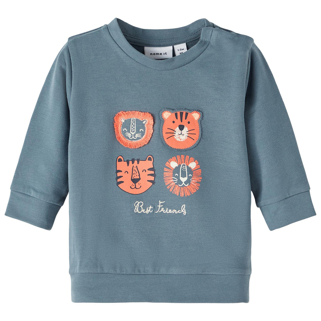 Name It Kinder NBMFAFI LS SWEAT UNB Langarmshirt aus Bio-Baumwolle mit Elastan