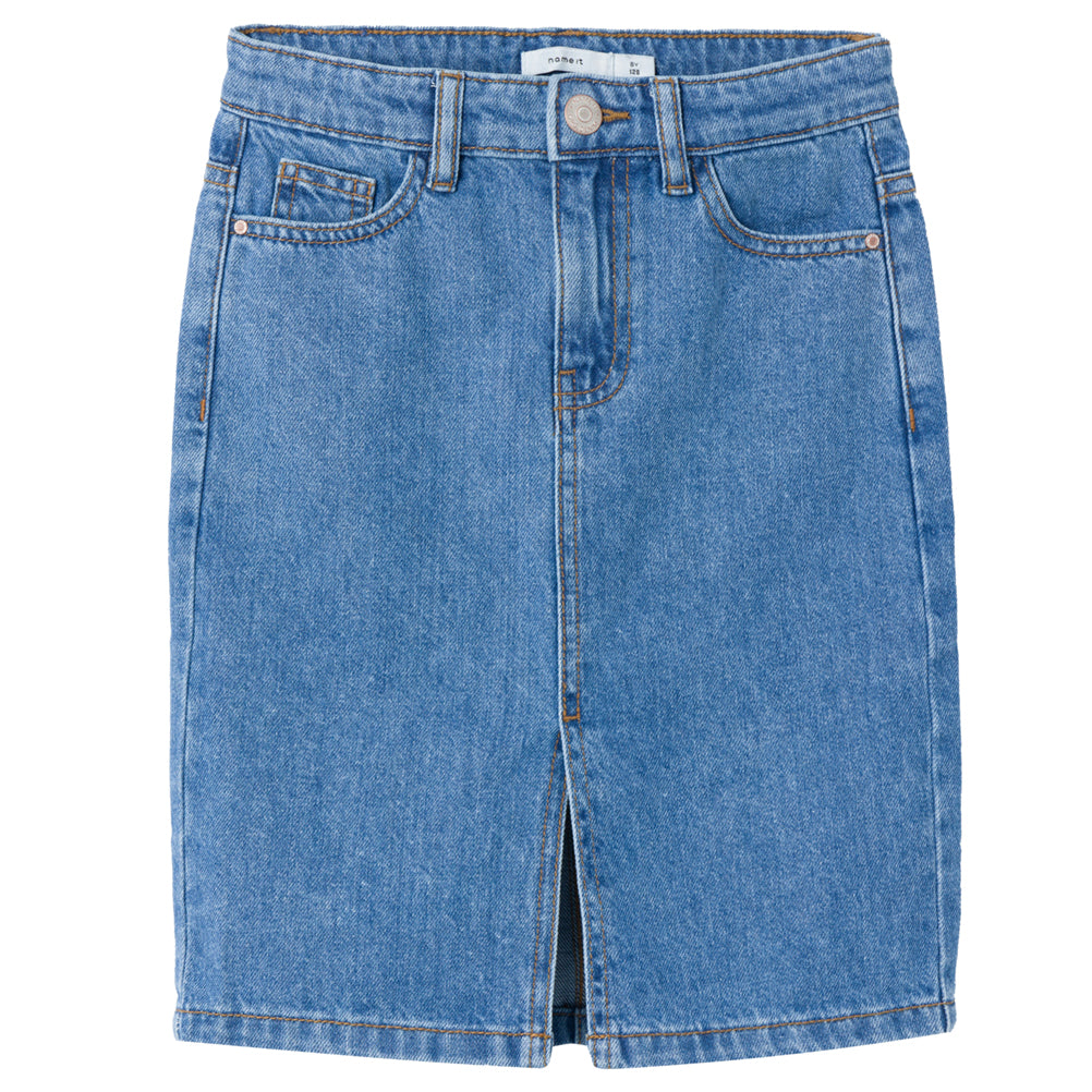 Name It Kinder NKFKAT MIDI DNM SKIRT 9222-BE B Midi Jeansrock aus Baumwolle