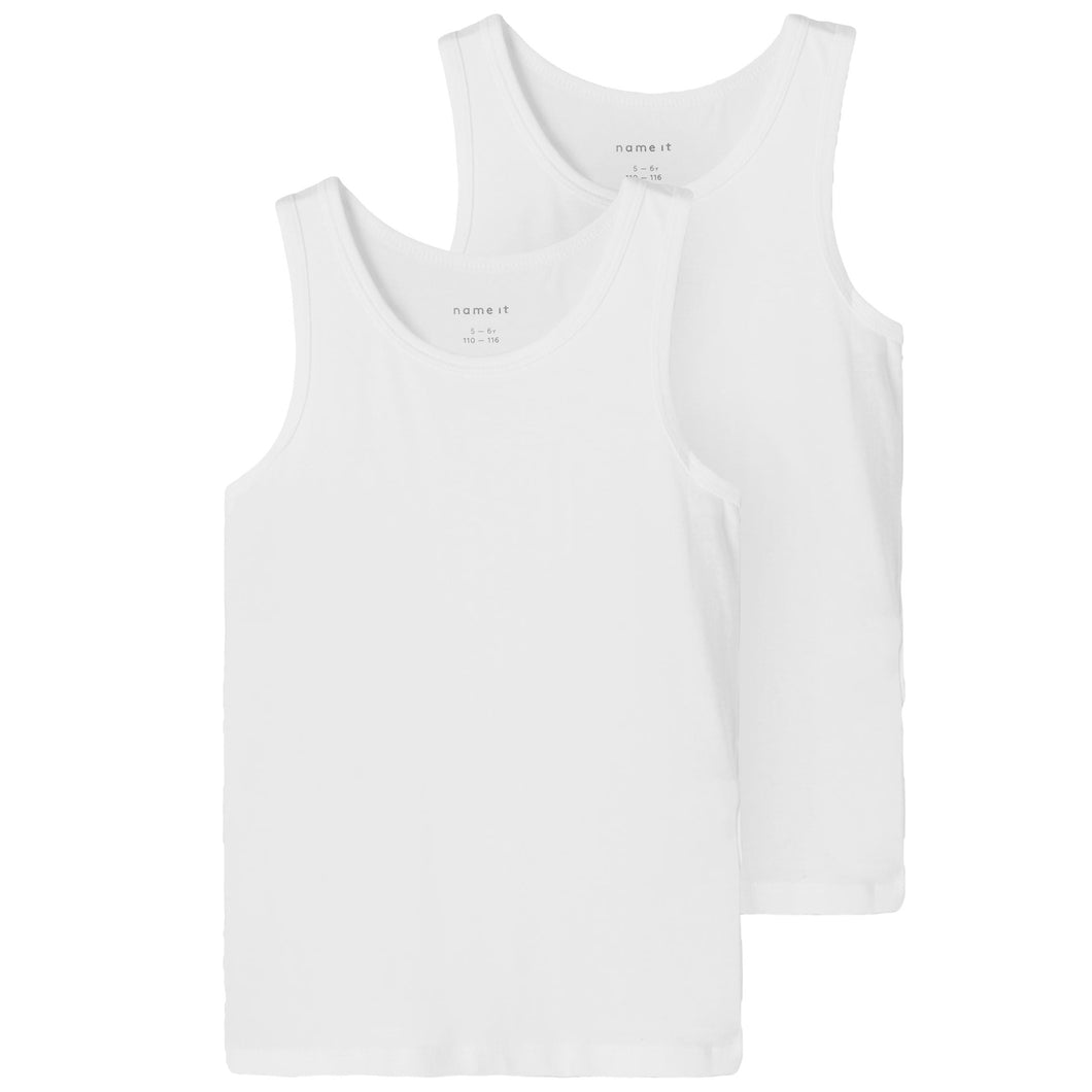 Name It Kinder NKMTANK TOP 2P NOOS 2er-Pack Unterhemden Bio-Baumwolle mit Elastan