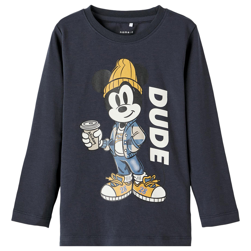 Name It Kinder NMMORLIN MICKEY LS TOP WDI Langarmshirt aus Baumwolle mit Elastan